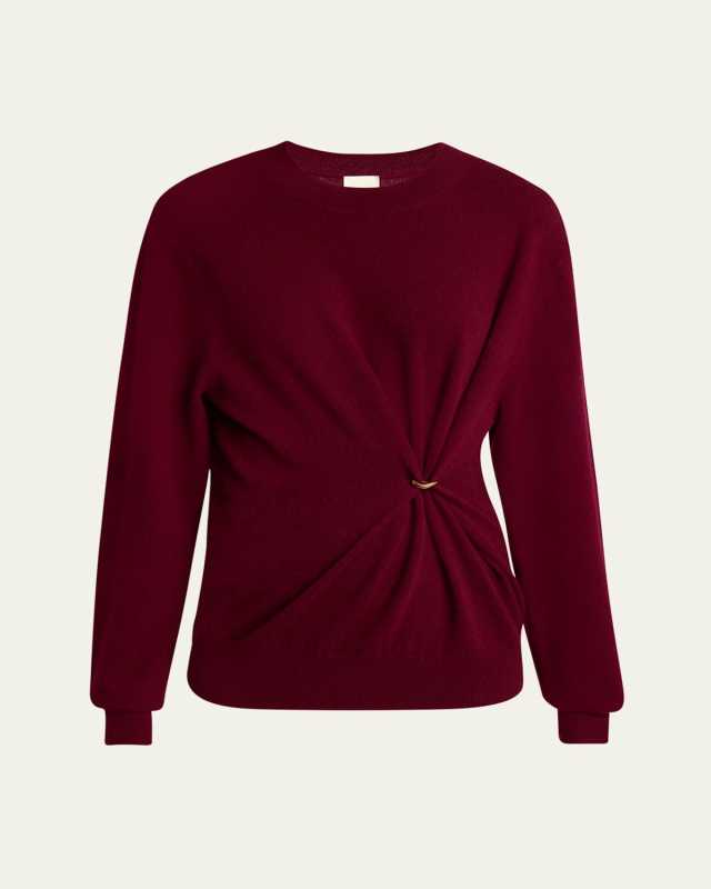 Ilaria Gathered Ring Wool-Cashmere Sweater